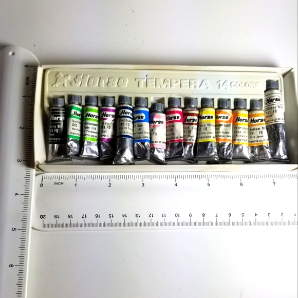 Horse 14 colors Tempera Paint Set. Manufacturer sealed, Extra large white tube - Picture 7 of 8